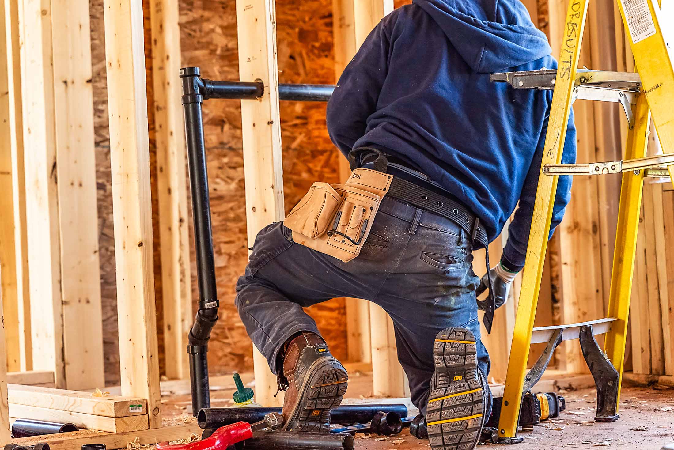 New construction plumbing rough-in